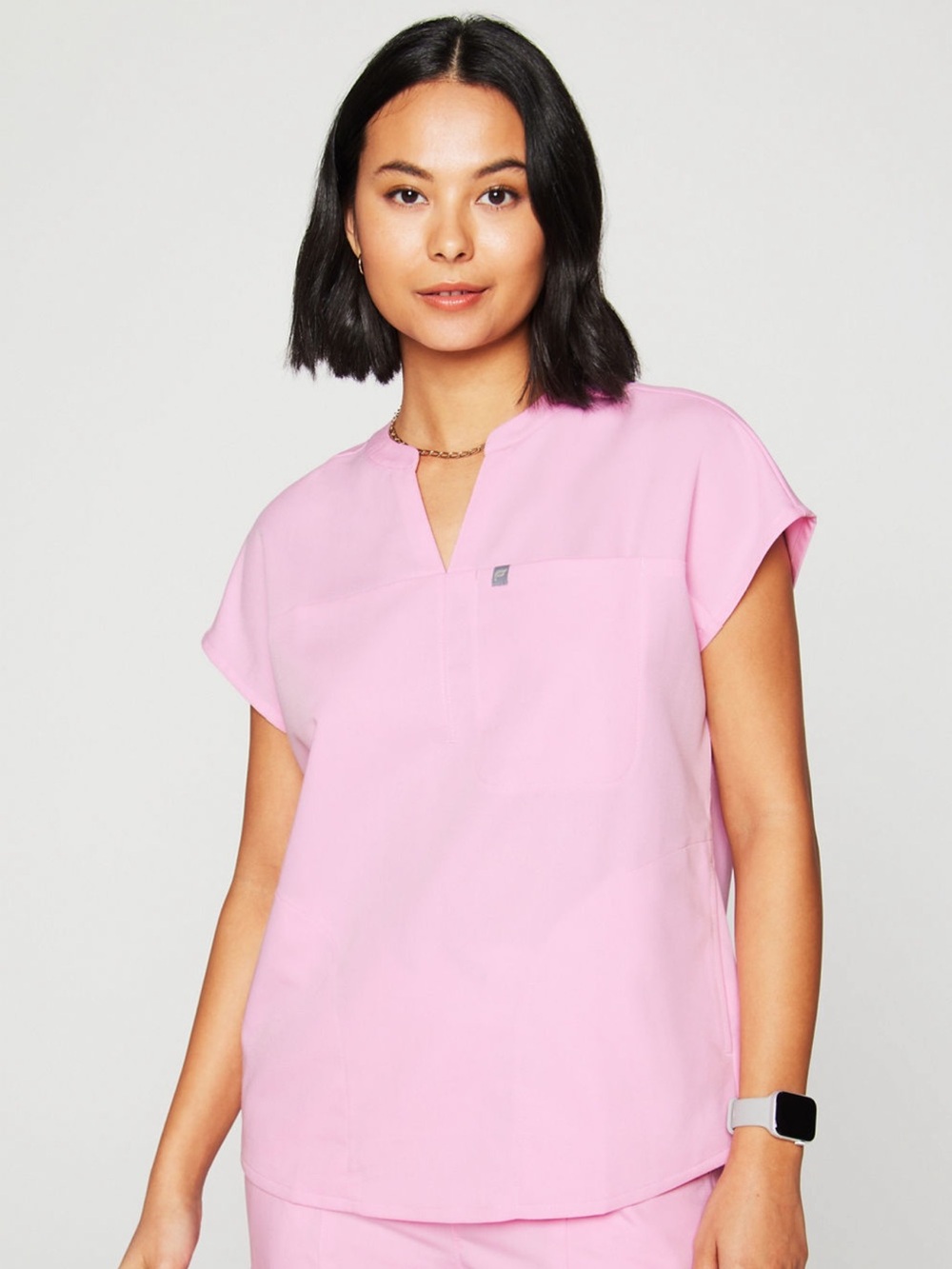 Fabletics Pink Marshmallow Scrub Set Shirt Size Small Pants Medium Tall